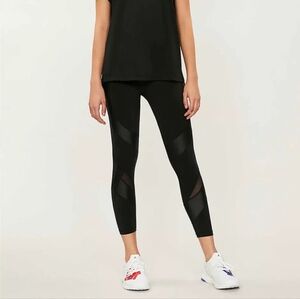 Sweaty Betty Power Mesh Wet Look 7/8 Black Leggings